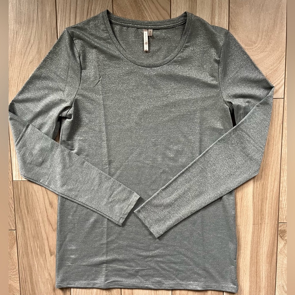NWOT Banana Republic - women’s sparkly grey long sleeve (S)